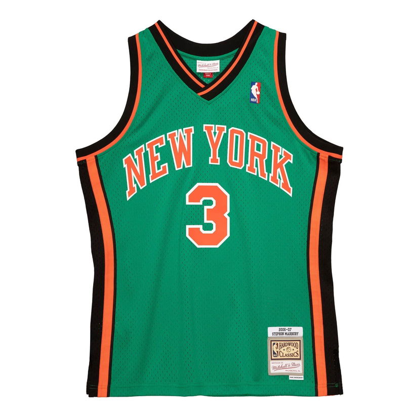 Dres Mitchell & Ness NBA New York Knicks 'Stephon Marbury 3' Swingman Jersey Zelena | SMJYGS20012-NYKKYGN06SMB