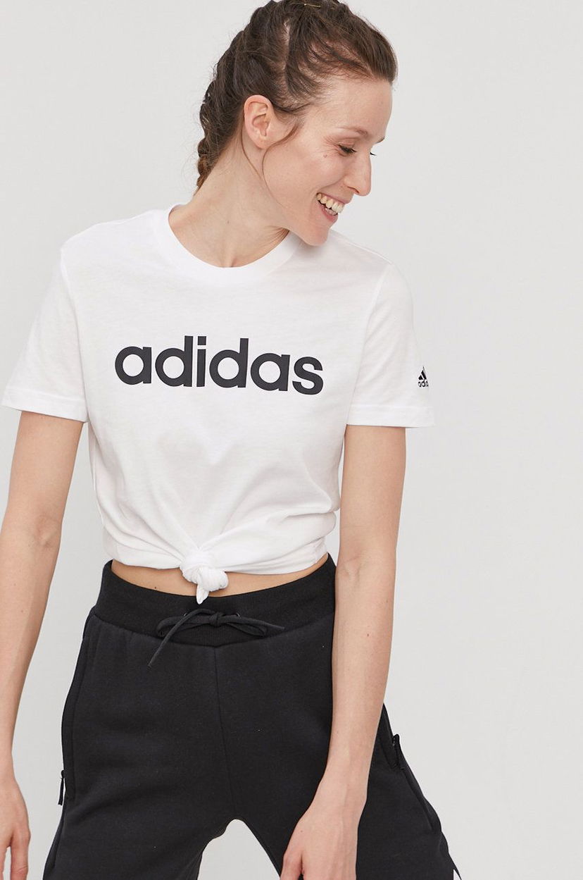Majica adidas Performance LOUNGEWEAR Essentials Slim Logo Bela | GL0768