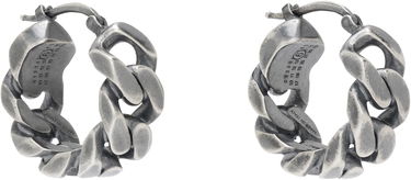 Uhani Maison Margiela MM6 Maison Margiela Silver Twisted Hoop Earrings Kovinski | SM6VG0100 SV0235, 2