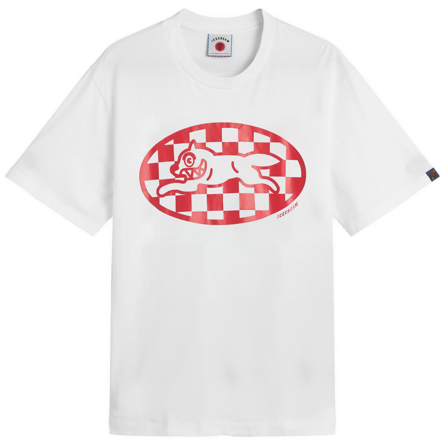 Majica BBC IceCream Checker Running Dog Graphic Tee, Size Large Bela | IC25379-WHT, 0