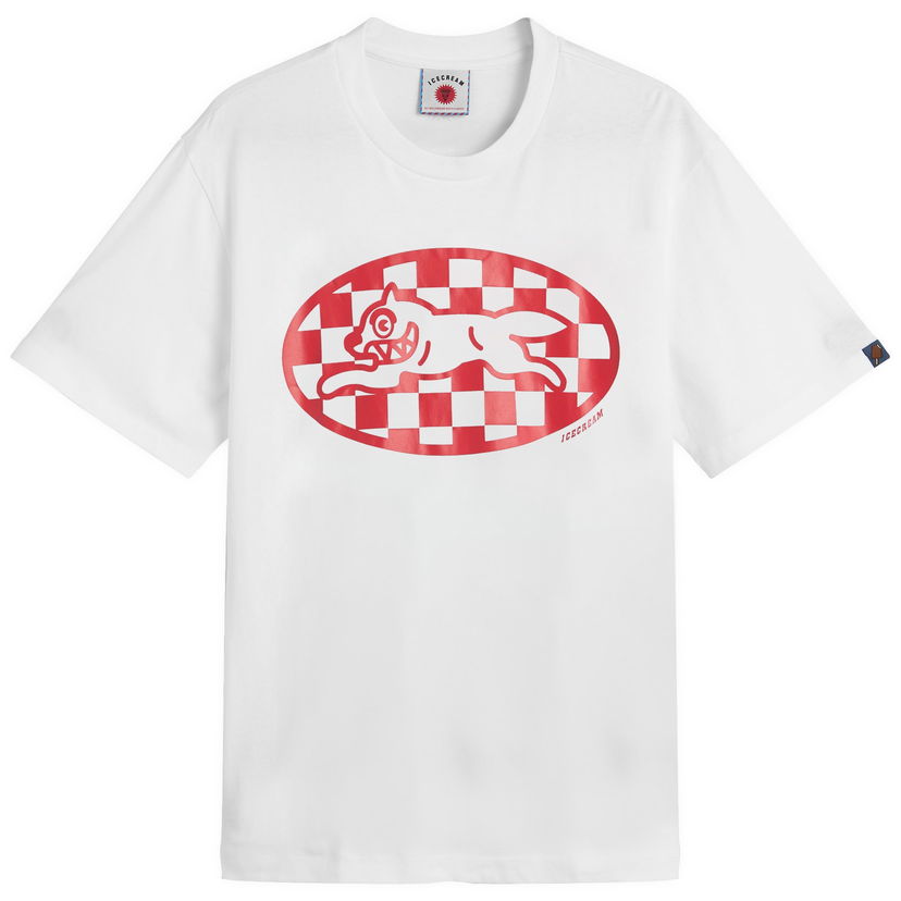 Majica BBC IceCream Checker Running Dog Graphic Tee, Size Large Bela | IC25379-WHT