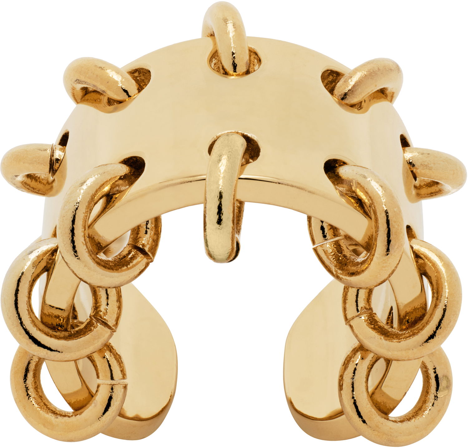 Prstan We11done We11done Pierced Wide Band Ring Kovinski | WD-AJ0-25-504-U-GD, 0