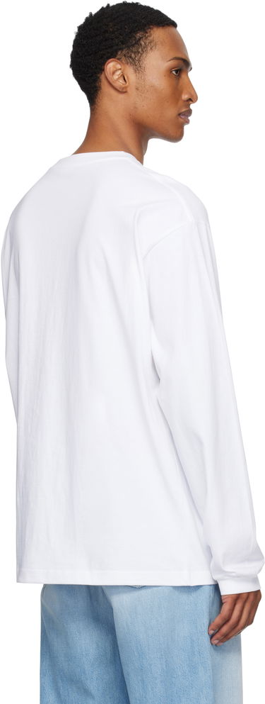 Majica We11done We11done Neon Logo Long Sleeve Tee Bela | WD-TT2-25-754-U-WH, 2