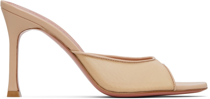 Modni dodatki Amina Muaddi Amina Muaddi Alexa Mesh 95 Heeled Sandals Bež | SSENSE EXCLUSIVE 95MM ALEXA MESH