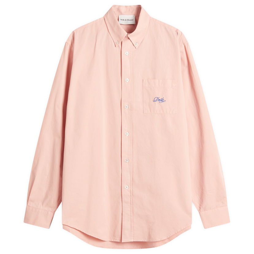 Srajce Drôle de Monsieur Drole de Monsieur Oxford Cotton Long Sleeve Shirt, Size Large Roza | G-SH195-CO178-LPI