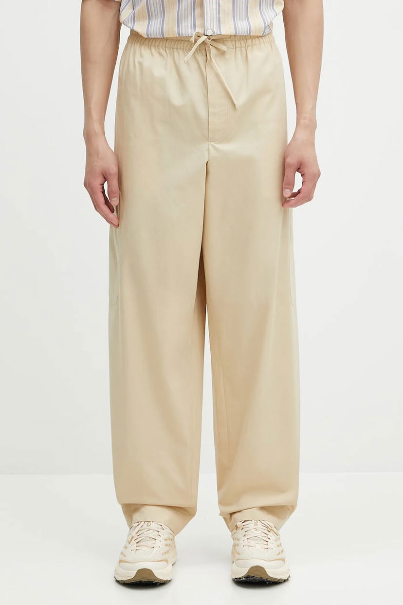 Hlače KENZO Kenzo Wide-Leg Drawstring Pants Bež | FF55PA5019SC.11