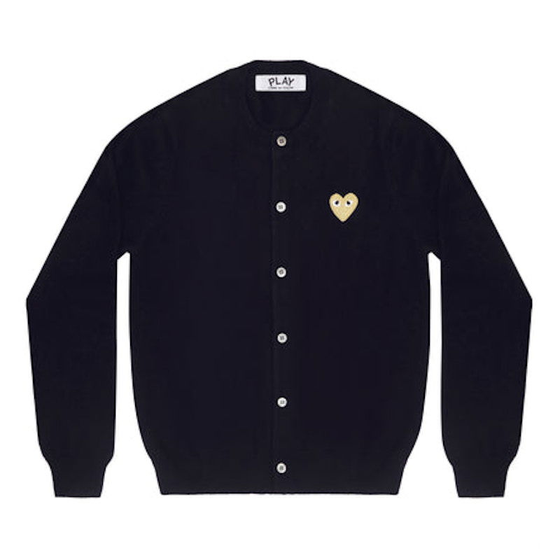 Pleteni pulover Comme des Garçons Play Gold Heart Cardigan Črna | AZ-N049-051-2