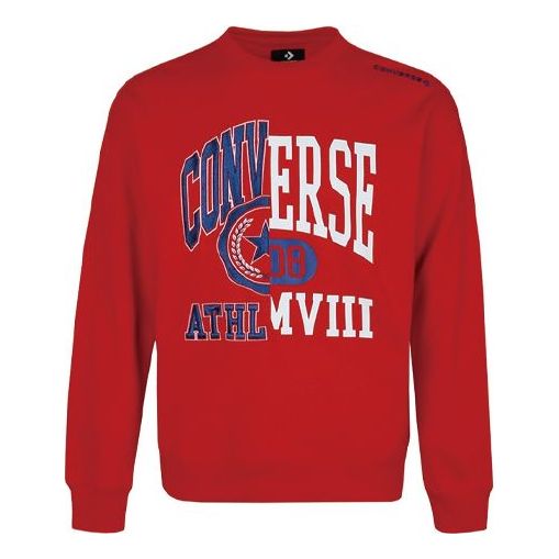 Pleteni pulover Converse Converse Logo Sweatshirt Rdeča | 10018354-A02