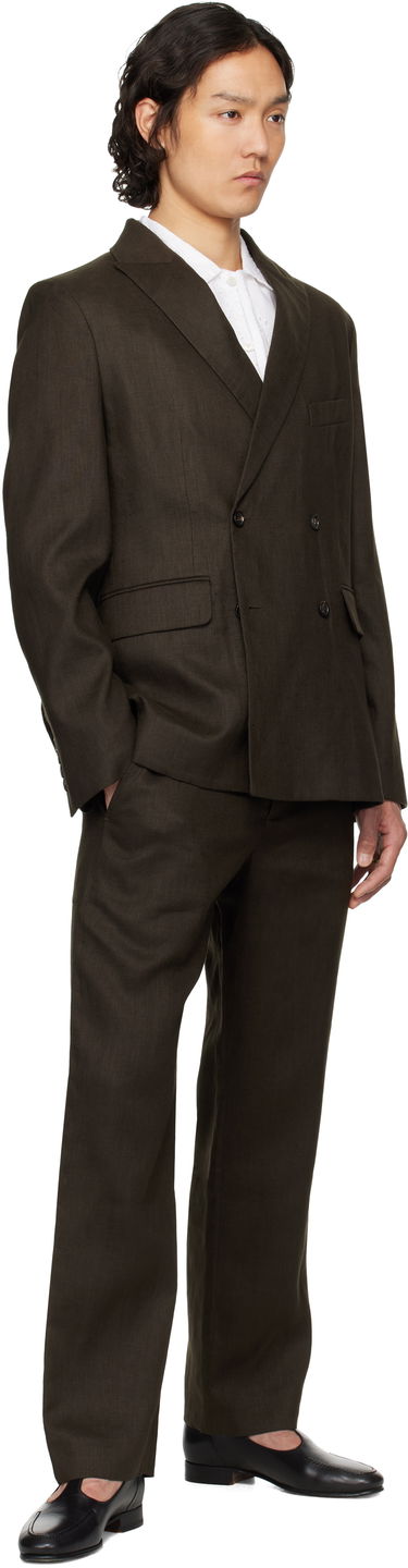 Plašči Bode Bode Linen Double-Breasted Blazer Rjava | MRS25SJ011, 3