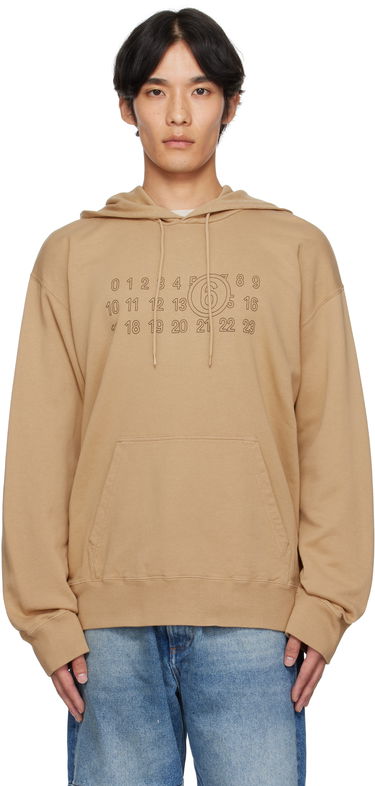 Pulover Maison Margiela MM6 Maison Margiela Cotton Numeric Hoodie Bež | SH0GU0035 M25025, 0