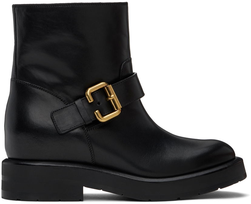 Superge in čevlji CHLOÉ Coddington Leather Ankle Boots with Buckle Črna | CHC24A04NNV