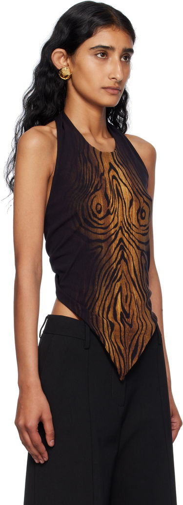Majica brez rokavov Jean Paul Gaultier Jean Paul Gaultier Scarf Print Wood Halter Top Črna | 25/03-W-TO316-M002P-0060, 1
