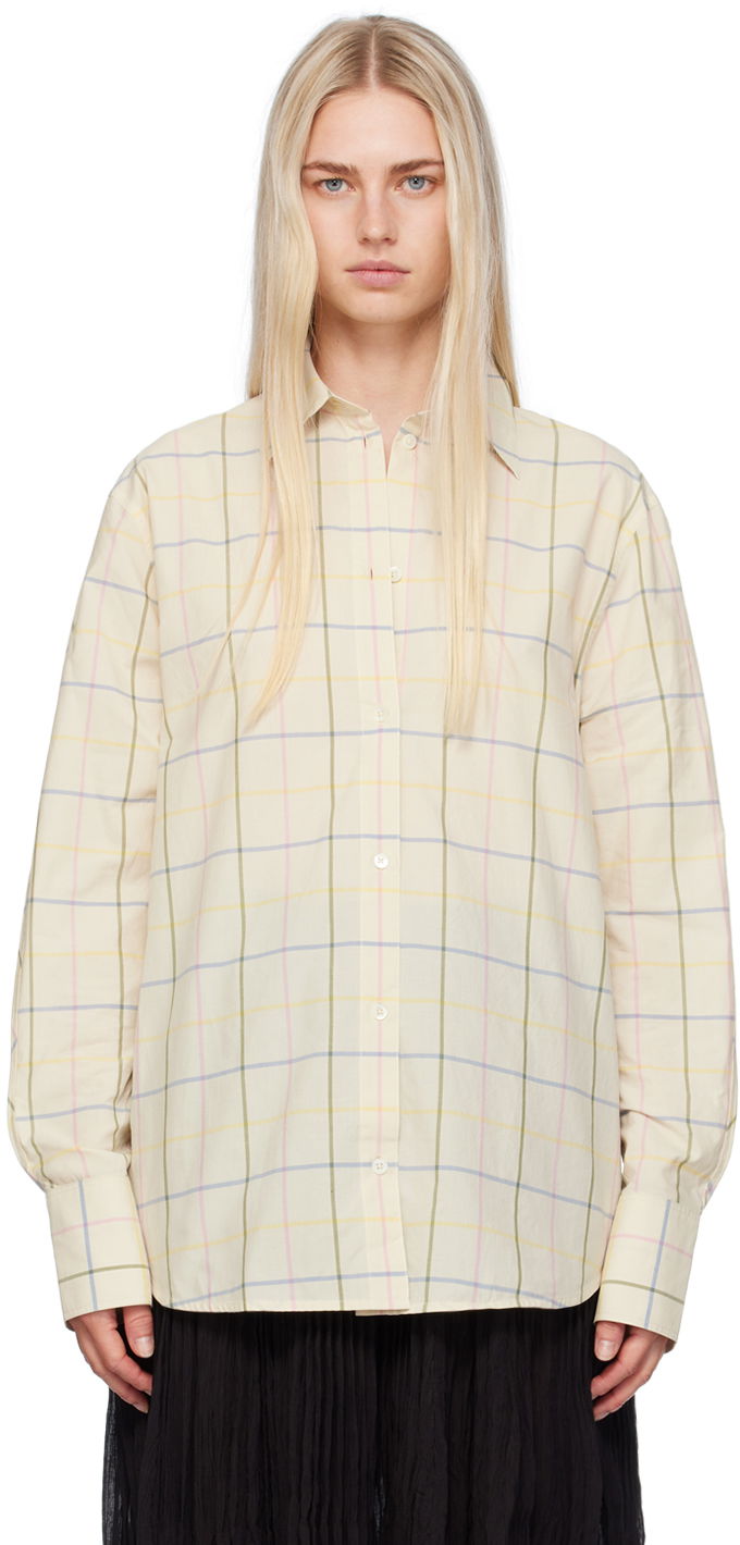 Srajce TOTEME TOTEME Droptail Plaid Shirt Bela | 243-WRT2522-FB0203