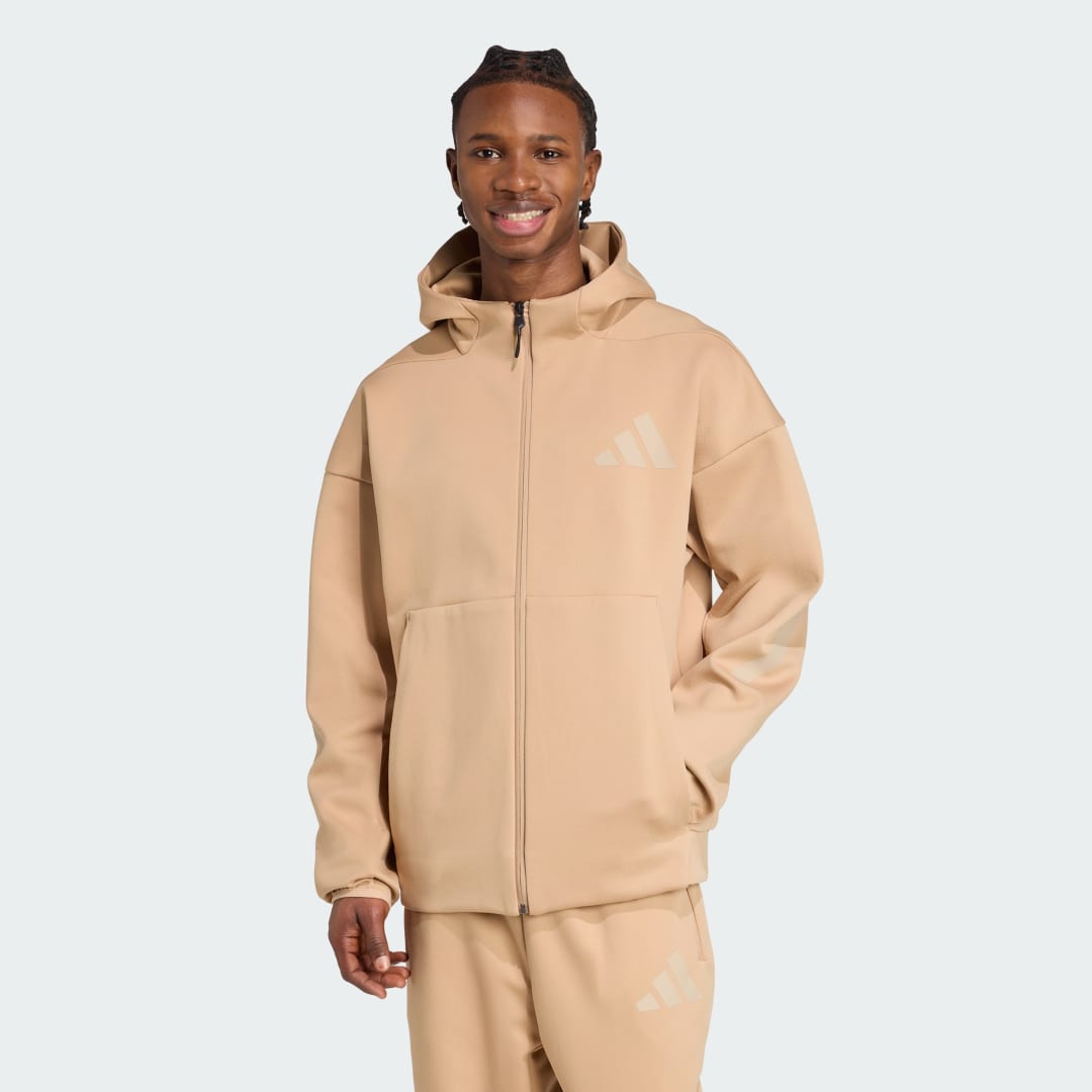 Jakna adidas Performance Z.N.E. Full-Zip Hooded Jacket Bež | KC7904, 0