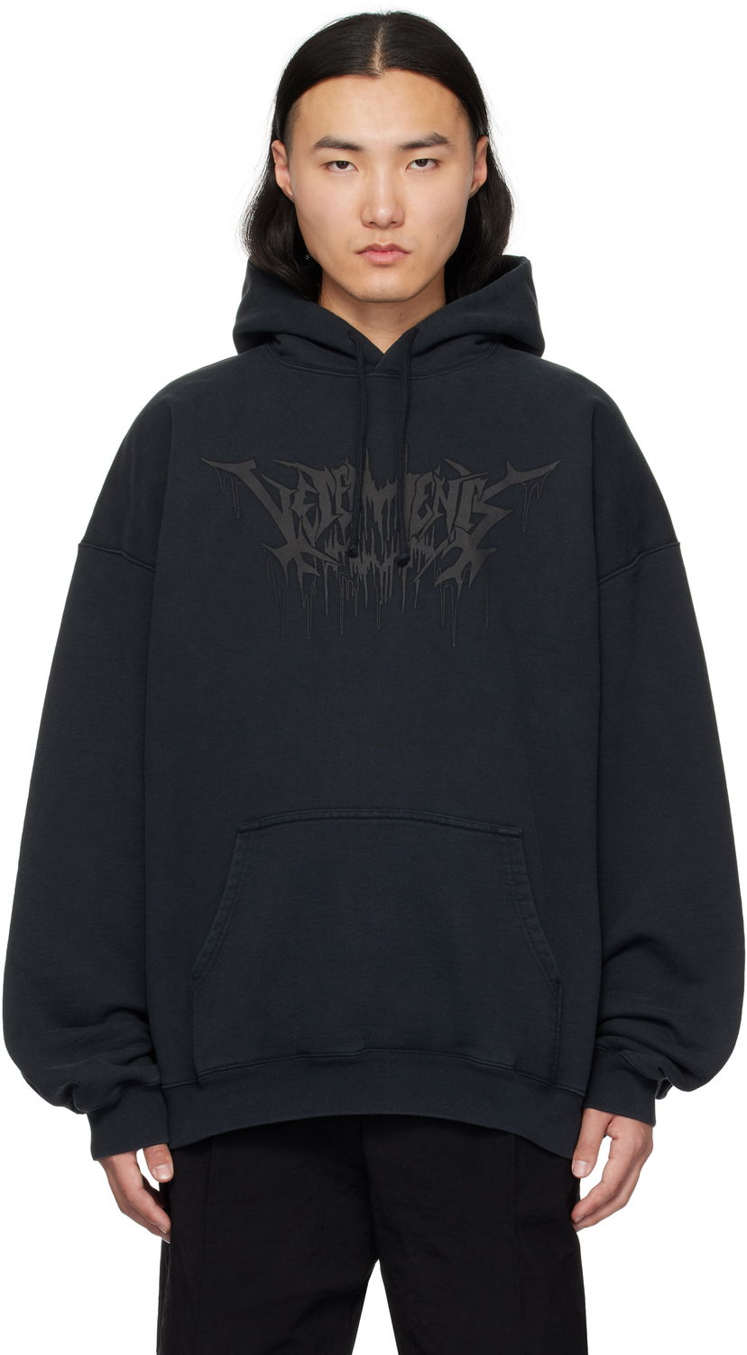 Pulover VETEMENTS Vetements Drip Metal Oversized Hoodie Črna | UA66HD730B