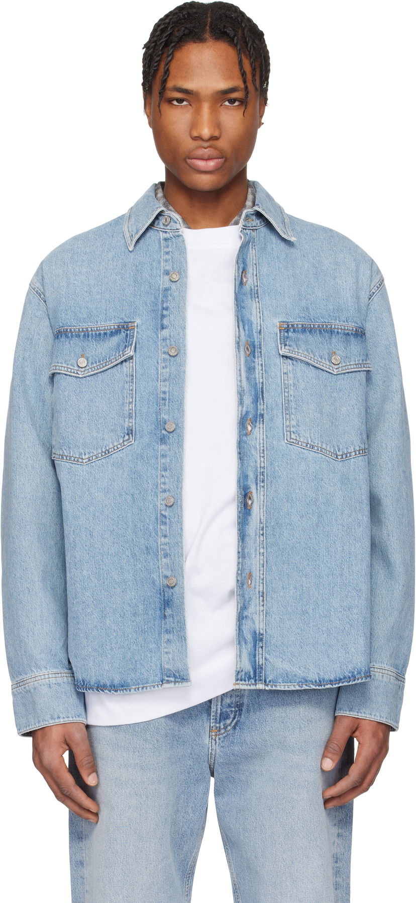 Srajce AGOLDE AGOLDE Rafe Denim Shirt Modra | A4030-3018