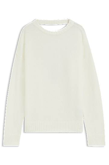 Pleteni pulover BOSS Oversized Wool Blend Sweater Bela | 50545082