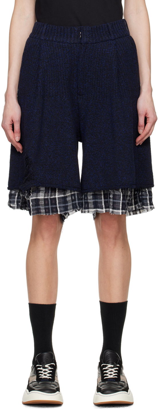 Kratke hlače ADER ERROR Layered Knit Shorts Mornarica | BN01SSBT0401BK