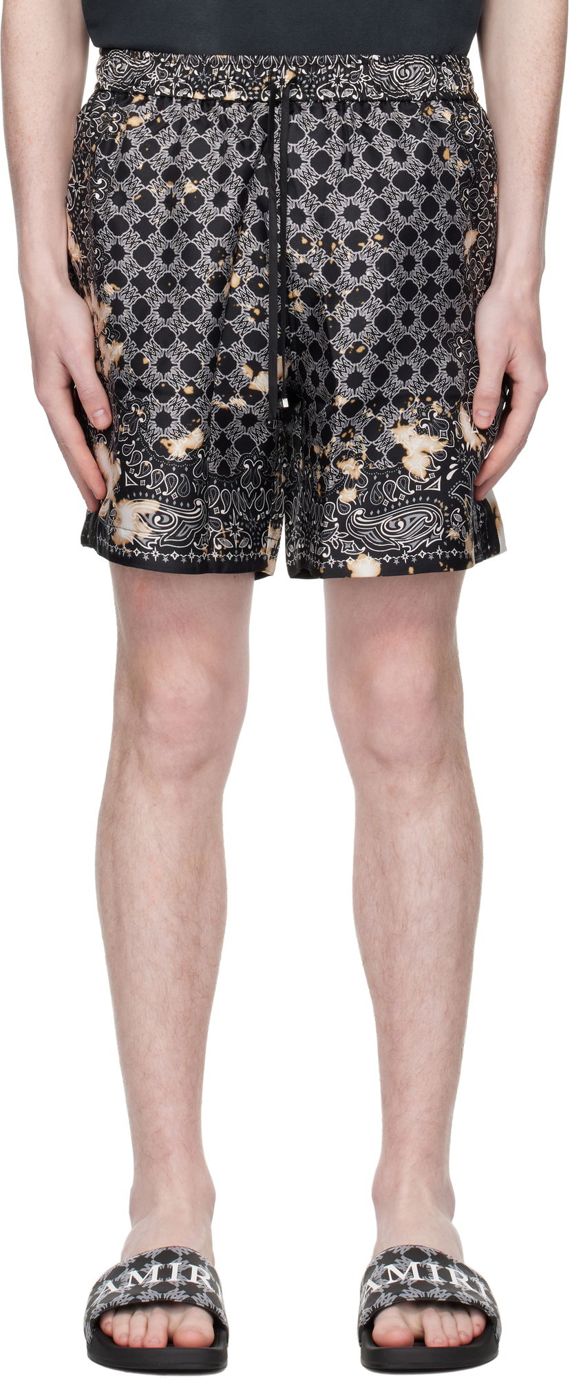 Kratke hlače AMIRI AMIRI Bleach Bandana Shorts Črna | AMSHCA1106