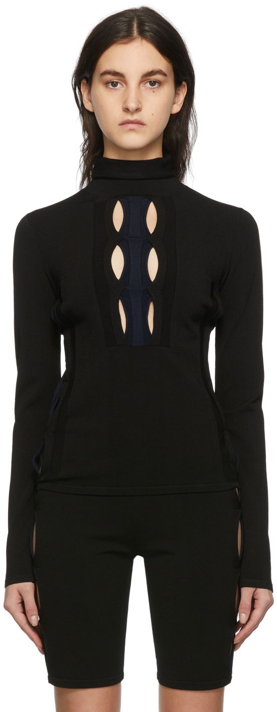 Pleteni pulover Dion Lee Double Hosiery Turtleneck Top Mornarica | C7035R22