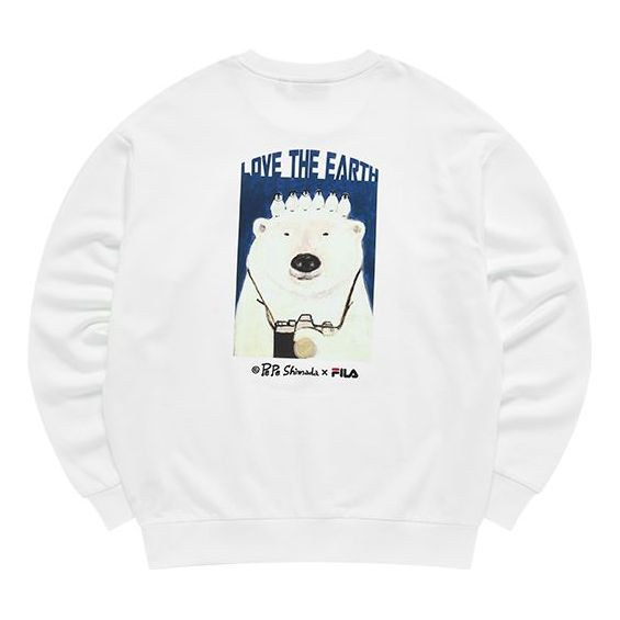 Pulover FILA FILA x Pepe Shimada Cartoon Print Pullover Bela | F11M133297F-WT