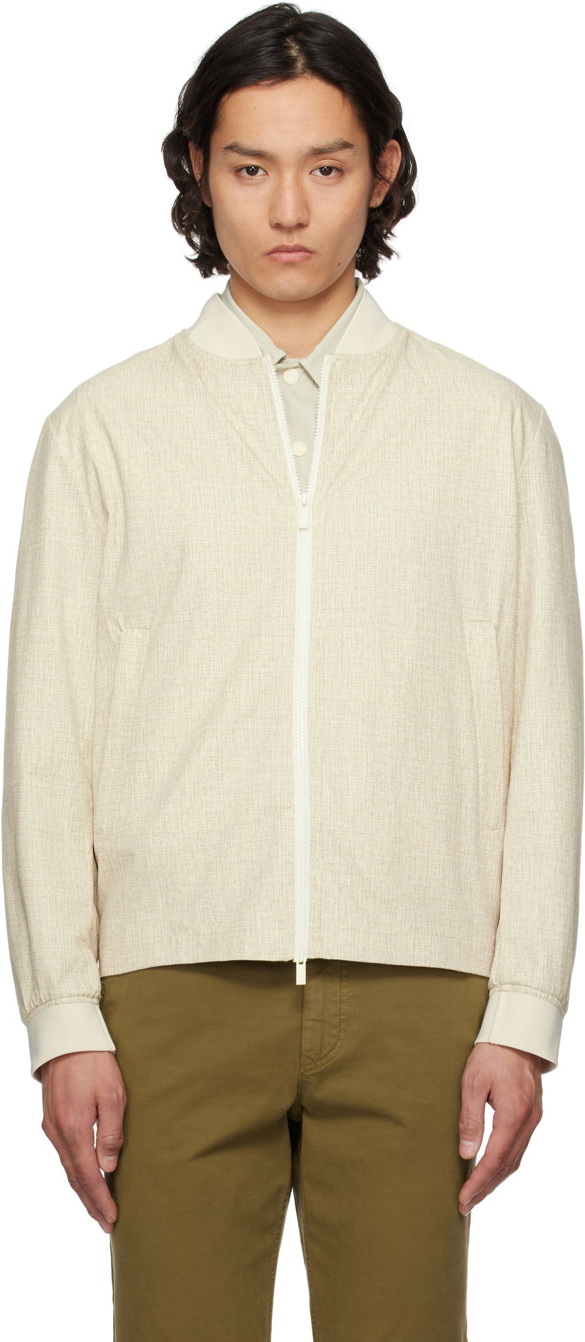 Bomber jakna BOSS BOSS Slim-Fit Bomber Jacket Bež | 50539477