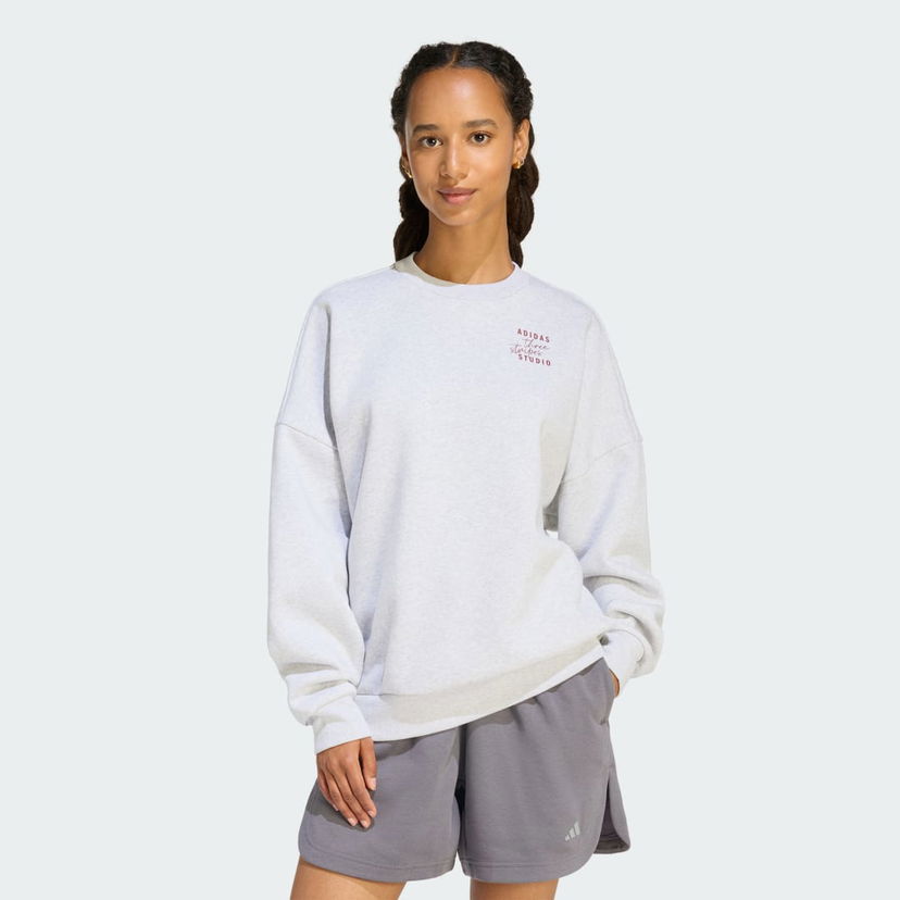 Pulover adidas Performance Studio 3-Stripes Sweatshirt Siva | KT0875