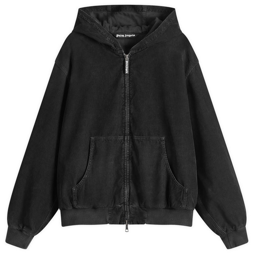 Pulover Palm Angels Curved Logo Corduroy Bomber Jacket Črna | PMEH035S25FAB0011313