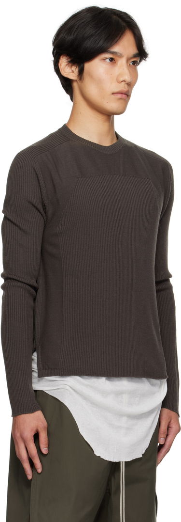 Pleteni pulover Rick Owens Rick Owens Concordians Ribbed Geo Sweater Rjava | RU02E1639 RIBM, 1