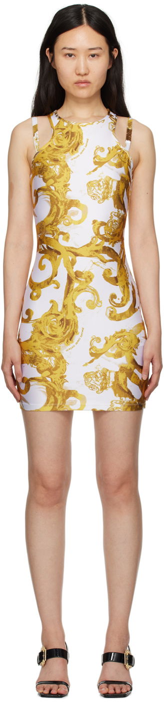 Obleke Versace Printed Minidress Bela | E76HAO944_EJS292