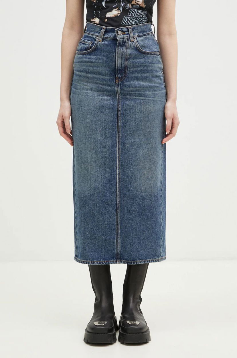 Krila Fiorucci Denim Midi Skirt Modra | W01FPDSK176DN01DN02