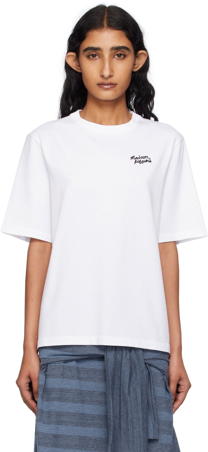 Majica MAISON KITSUNÉ Maison Kitsuné Handwriting Comfort T-Shirt Bela | PW00114KJ0119