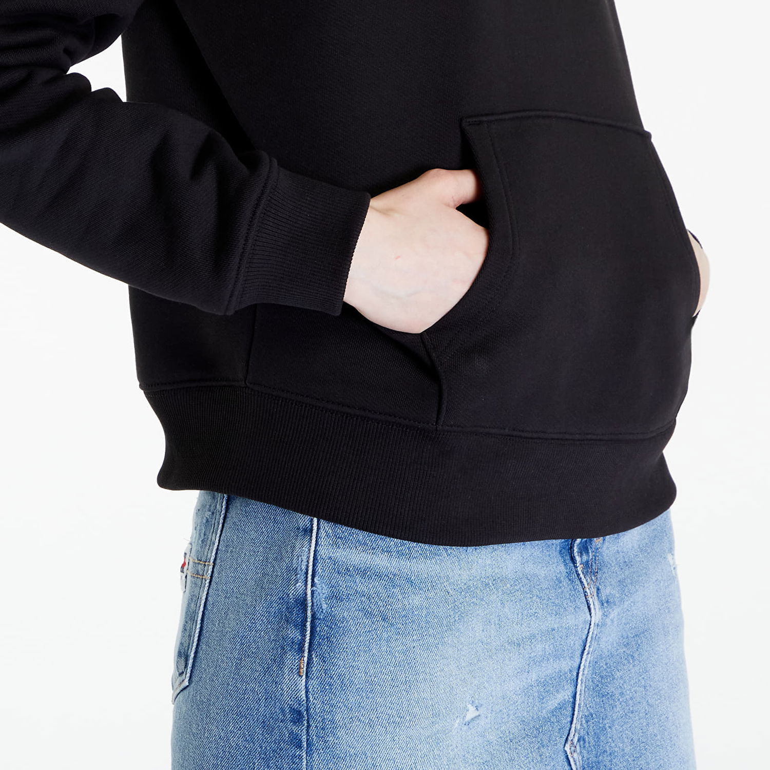 Pulover Tommy Hilfiger Boxy Badge Hoodie Črna | DW0DW17326 BDS, 1