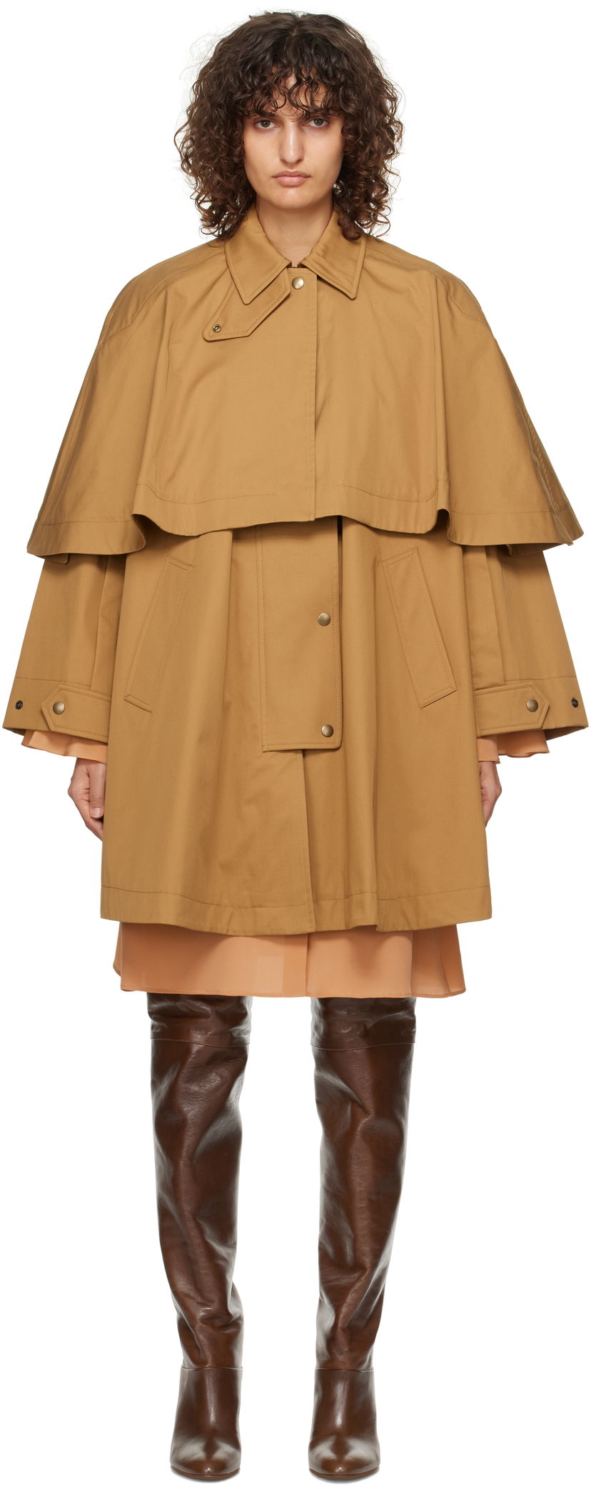 Jakna CHLOÉ Capelet Jacket Bež | CH24WMA11118