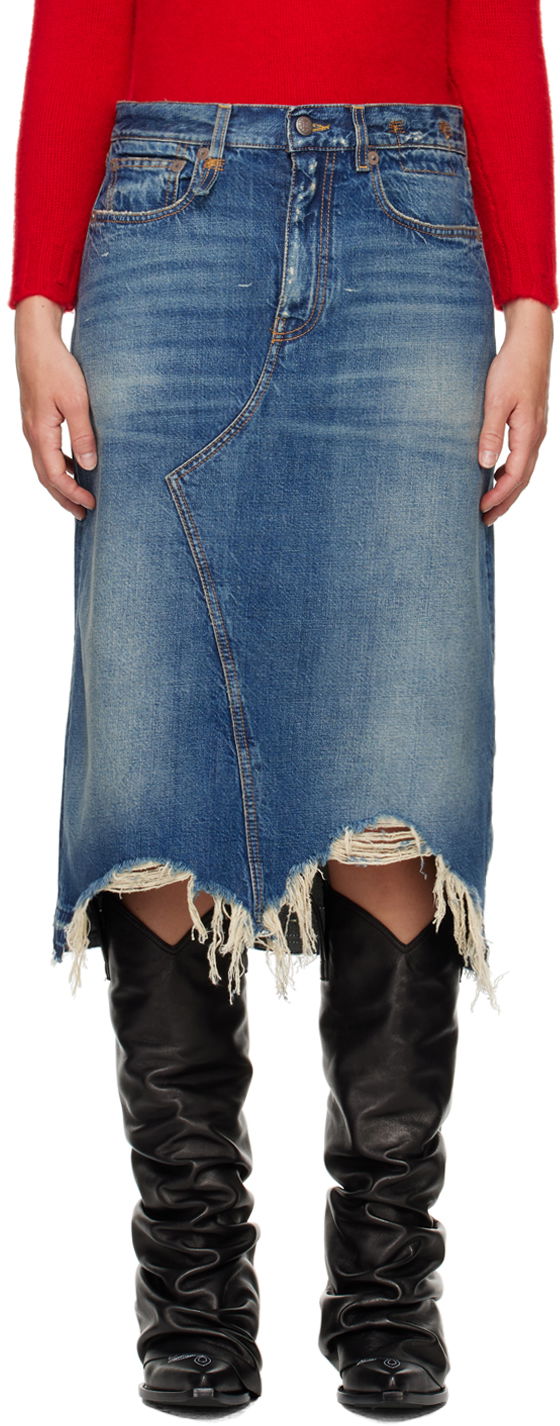 Krila R13 R13 Jesse Denim Midi Skirt Modra | R13WD100-D216B, 0