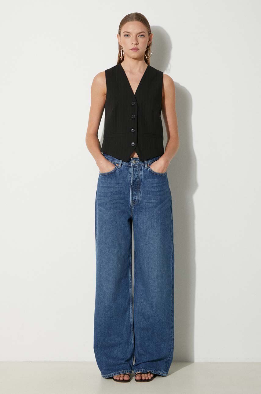 Telovnik Samsoe Samsoe Samsoe Samsoe Saramona Pinstripe Vest Črna | F24100047, 1