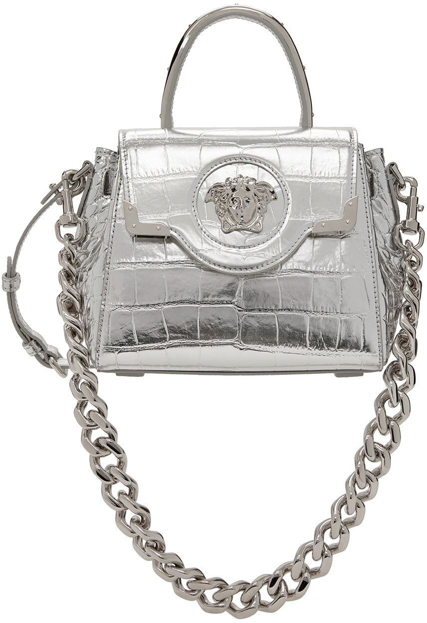Torba za čez ramo Versace Medusa Top Handle Bag "Silver" Kovinski | DBFI040_1A10014_1E56P, 0