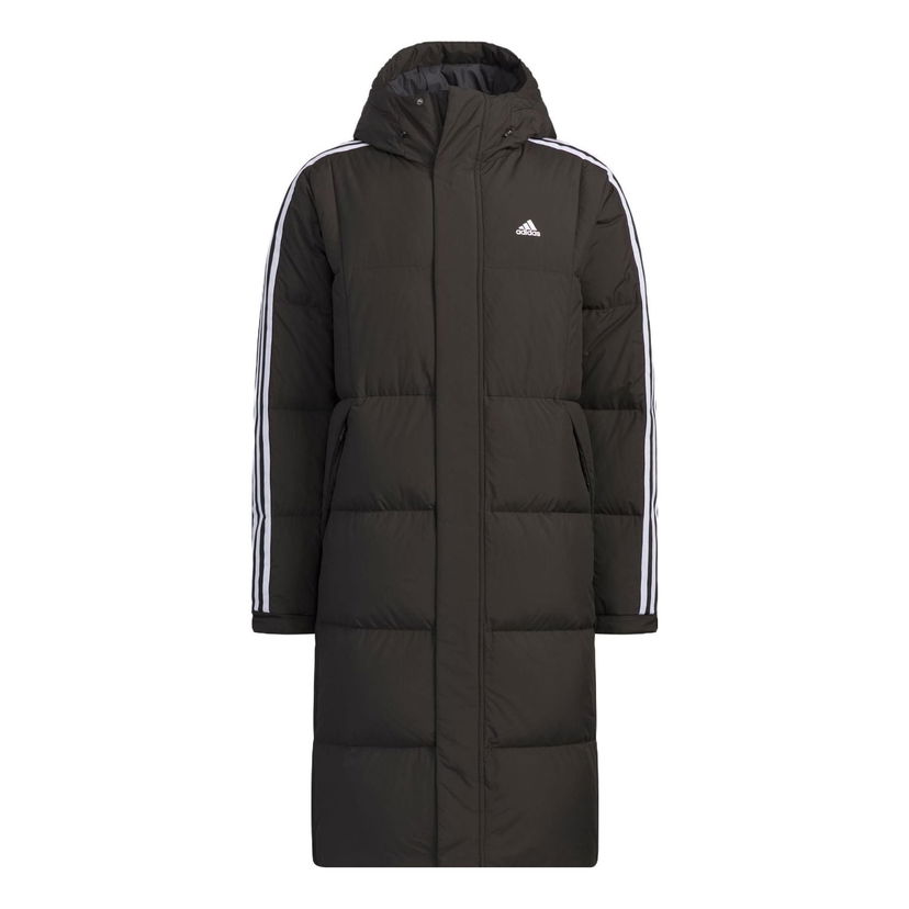 Puhovka adidas Originals 3-Stripes Long Down Jacket Črna | IT8714