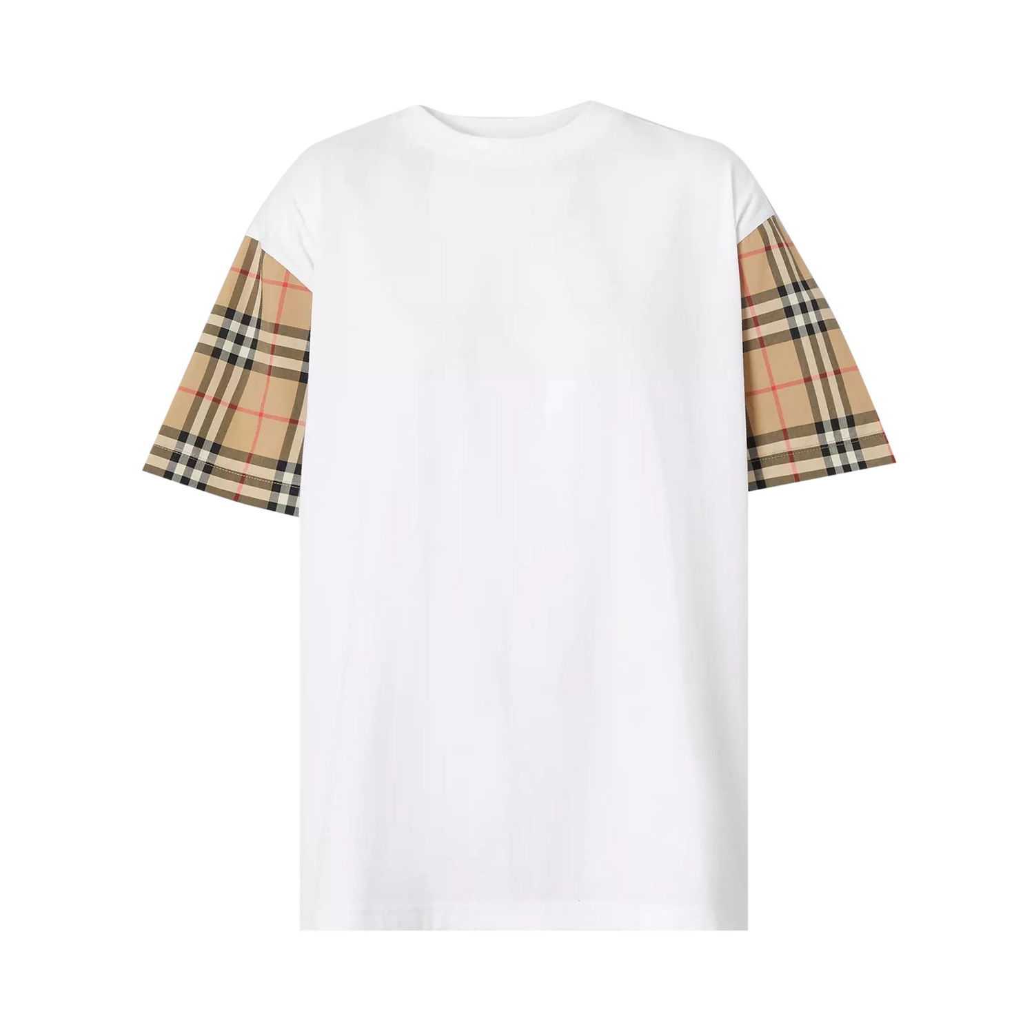 Majica Burberry Vintage Check Sleeve Oversized T-Shirt Bela | 8042716, 1