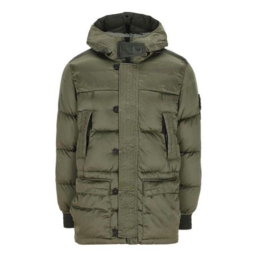 Puhovka Stone Island Split Hood Down Puffer Jacket Zelena | 751540821-V0055