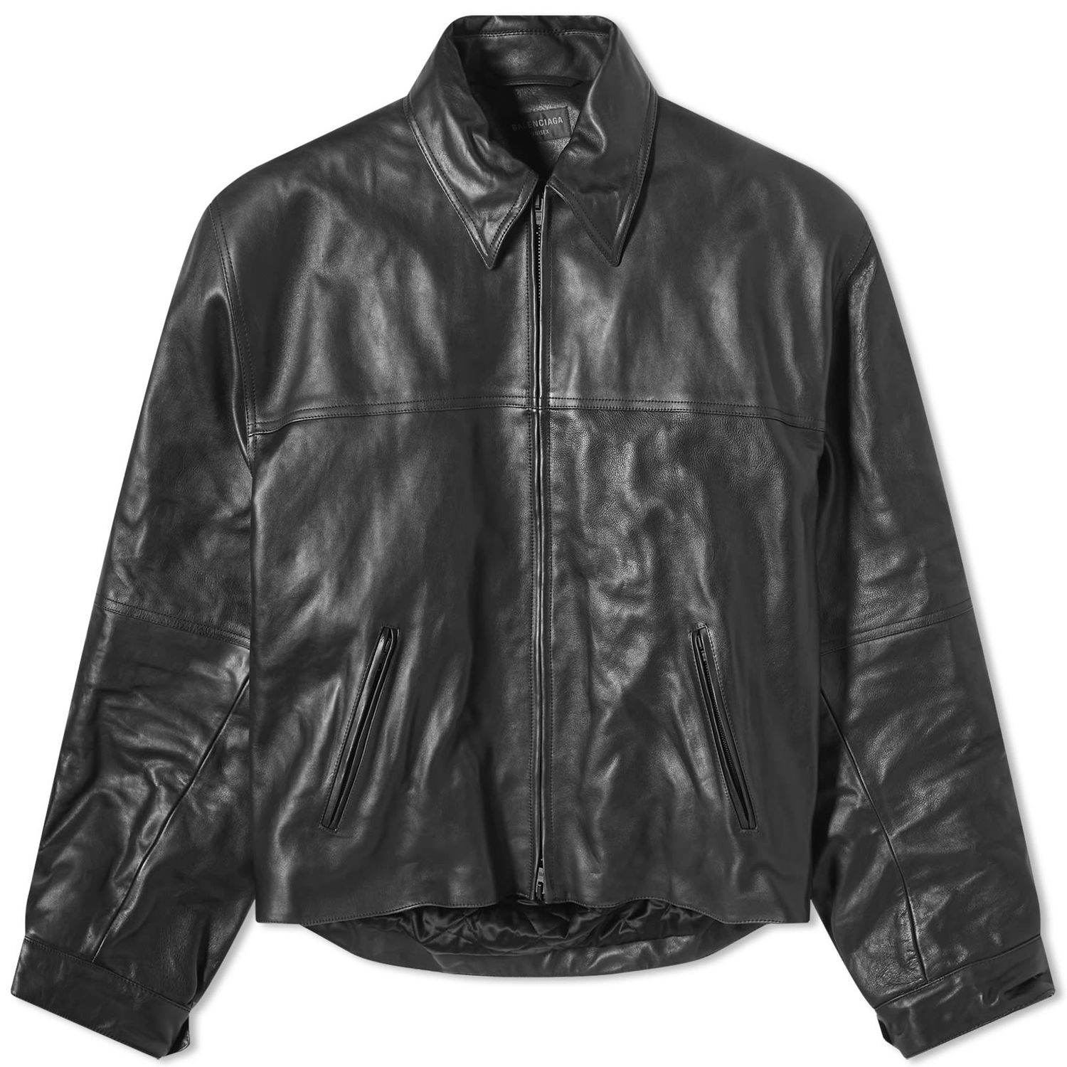 Jakna Balenciaga Runway Cocoon Leather Jacket Črna | 773411-TPS02-1000, 0