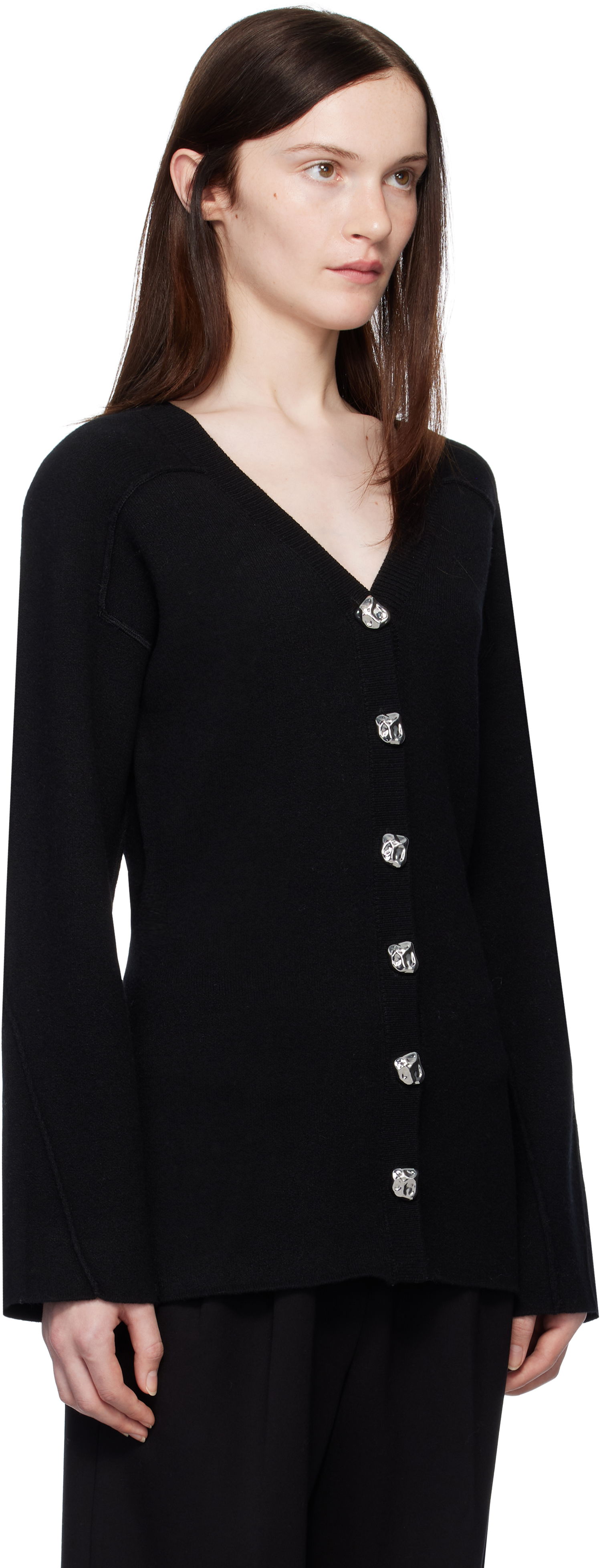Pleteni pulover rag & bone rag & bone Bridget V-Neck Cardigan Črna | WAS24H012MM12, 1