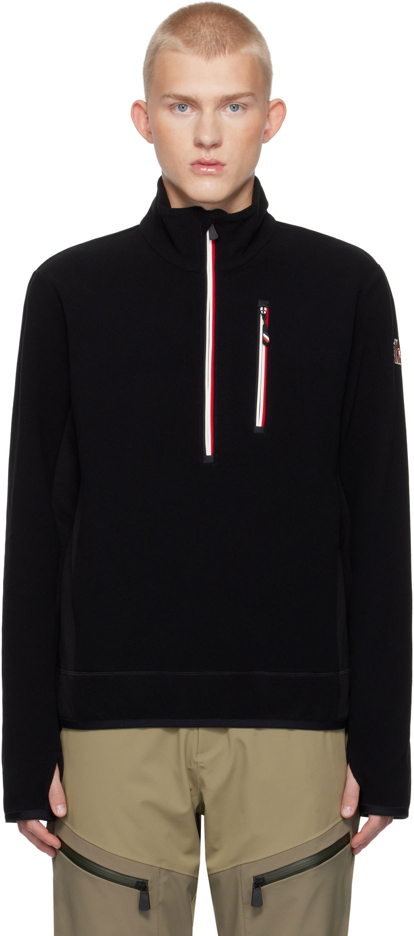 Jakna Moncler Maglia Lupetto Con Zip Jacket Črna | J20978G0003080093