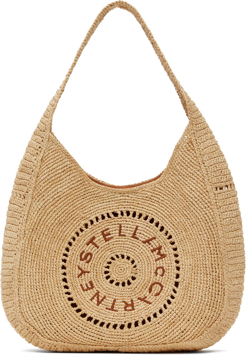 Torbica Stella McCartney Stella McCartney Raffia Slouchy Logo Tote Bež | 7B0165WP0375