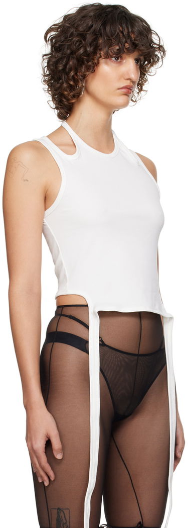 Majica brez rokavov Dion Lee Double Tie Crop Tank Top Bela | A3398P21, 1