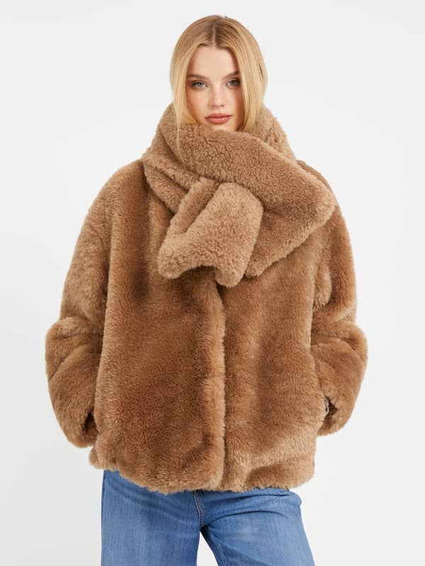 Jakna GUESS Faux Fur Rjava | W3BL76WEYQ0, 0
