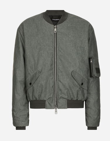 Bomber jakna Dolce & Gabbana Dolce & Gabbana Oversize Linen Bomber Jacket Zelena | G9BBMTFU4L4N9299, 0