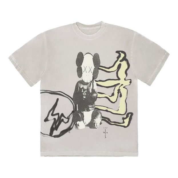 Majica Cactus Jack by Travis Scott Travis Scott Cactus Jack x KAWS for Fragment T-Shirt Siva | CJFR-SS01