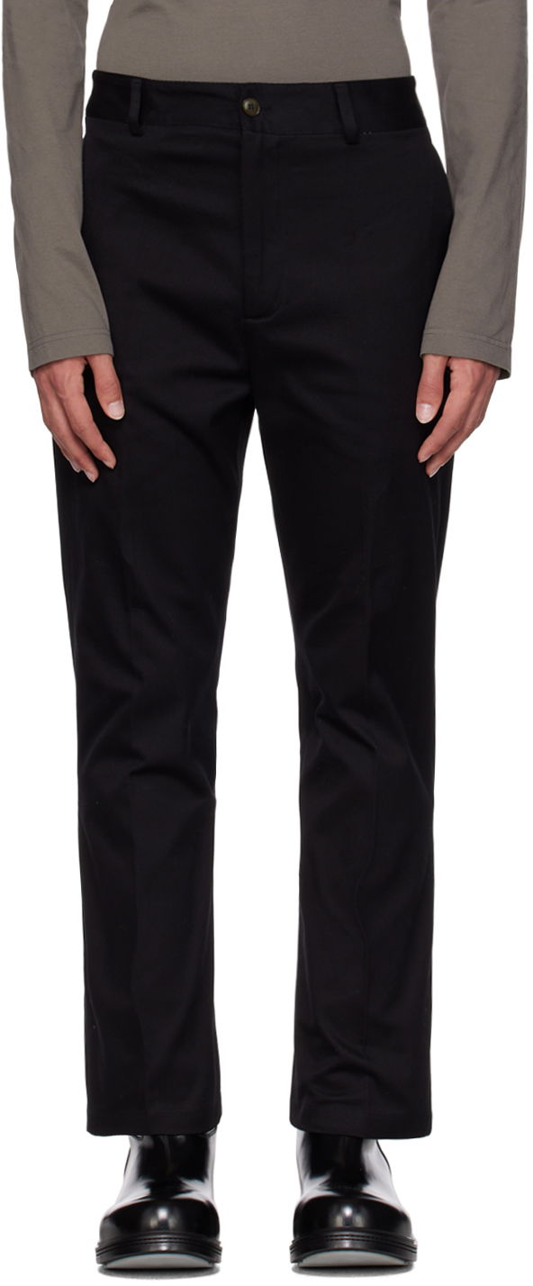 Hlače Acne Studios Regular Fit Trousers Črna | BK0509-, 0