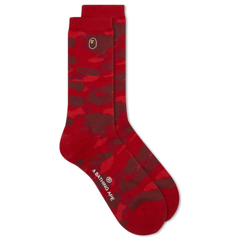Nogavice BAPE A Bathing Ape Colour Camo One Point Socks Rdeča | 001SOK301003M-RED